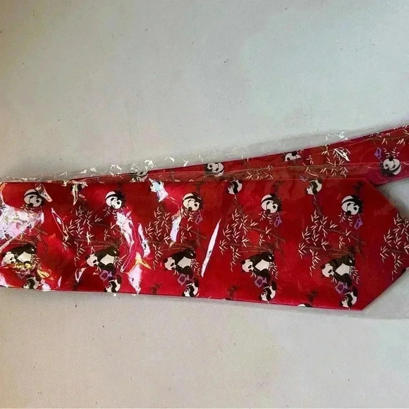 New In Package Jatala Panda Print Red Tie‎ - Picture 6 of 6